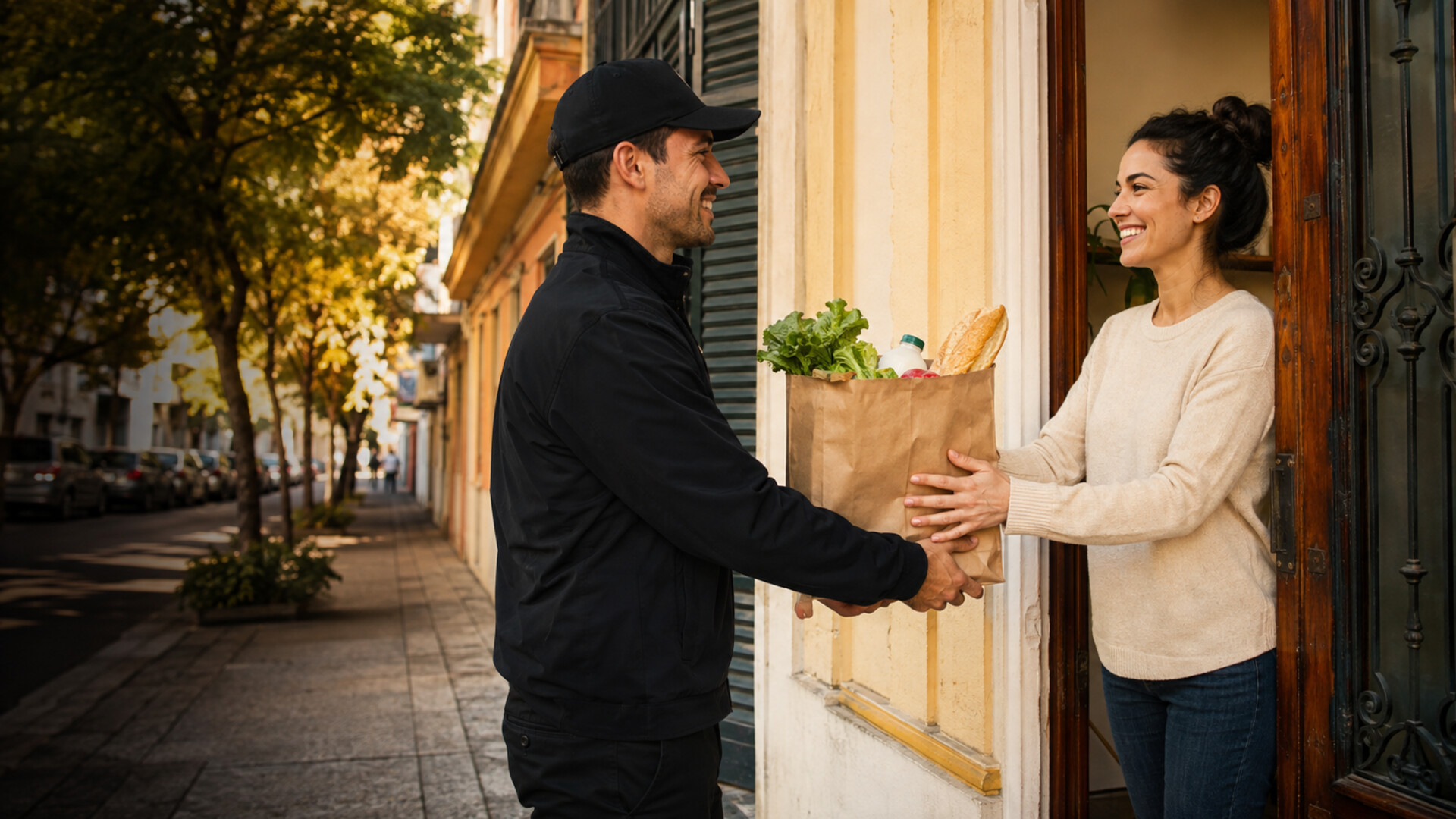 Cliente recibiendo su pedido